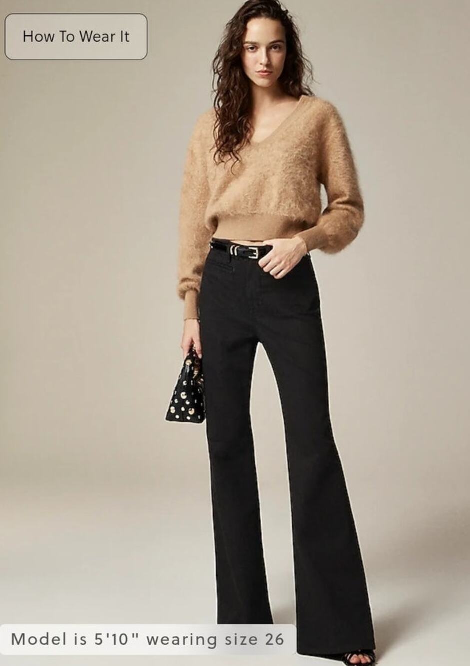 NWT J. Crew High-Rise Flare Jean Black 32